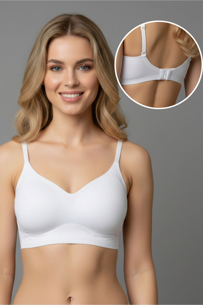 DOFİ Kadın 2013 Lazer Kesim Çıkarılabilir Balensiz Sütyen - BEYAZ