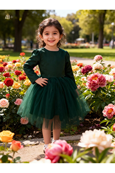 Lunas tekstil Rochie simplă pufoasă din țesătură de tul satinat