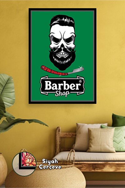 KOSS Dijital Εικόνα σε καμβά με θέμα τον κομμωτήριο, με πράσινο φόντο και φιγ...