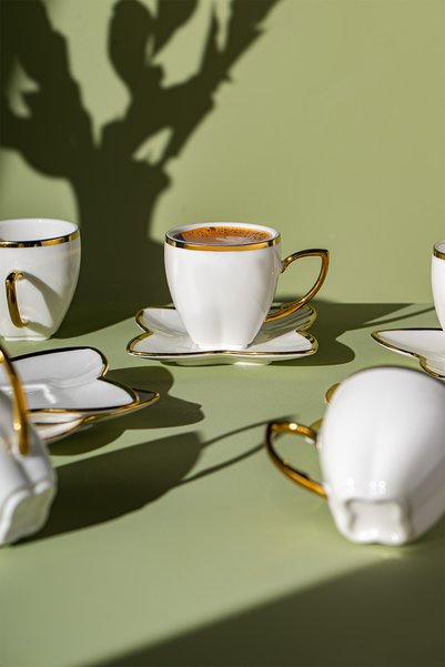 Emsan Kardelen 6-Piece Coffee Cup Set Gold 90 ml