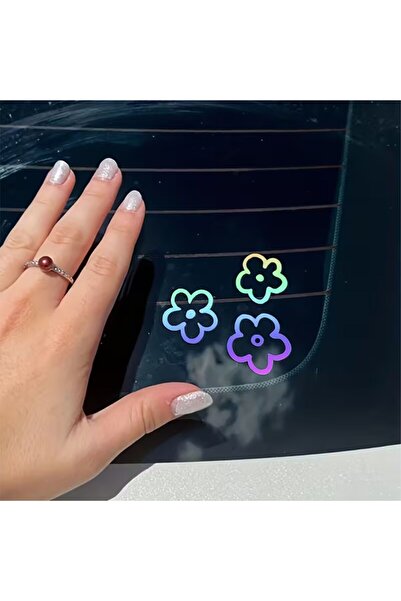 ÖZGÜL REKLAM 3 parça çiçek sticker Araba sticker / Motor Sticker / Laptop Sti...