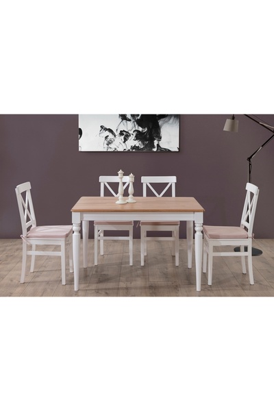 Vivense HALİÇ SABİT MASİF MASA TAKIMI, 120x80