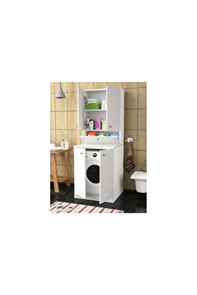 Vivense DERYA DEKOR PALMİRO ÇAMAŞIR MAKİNASI DOLABI, BEYAZ