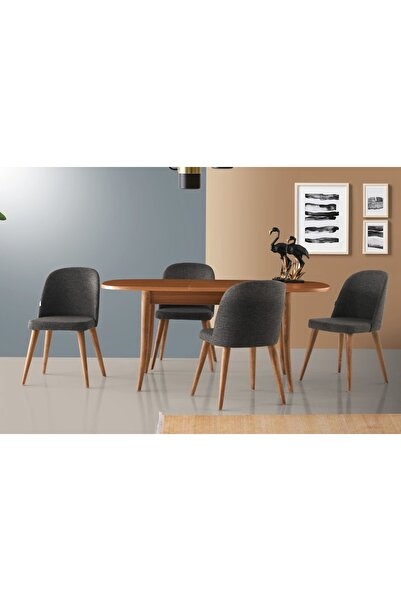 Vivense SORTİE OVAL MASA VE TUNA SANDALYE TAKIMI, 130x75