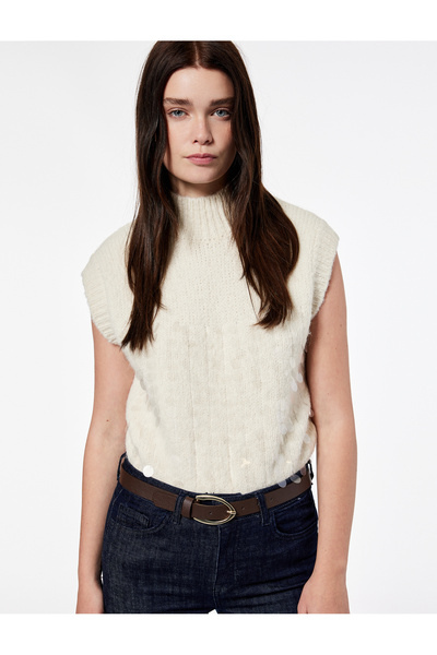 Koton X Şahika Ercümen - Mock Neck Knitwear Sequined Sweater