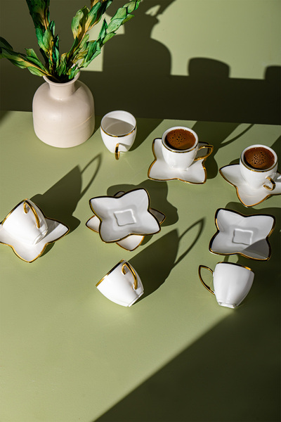 Emsan Kardelen 6-Piece Coffee Cup Set Gold 90 ml