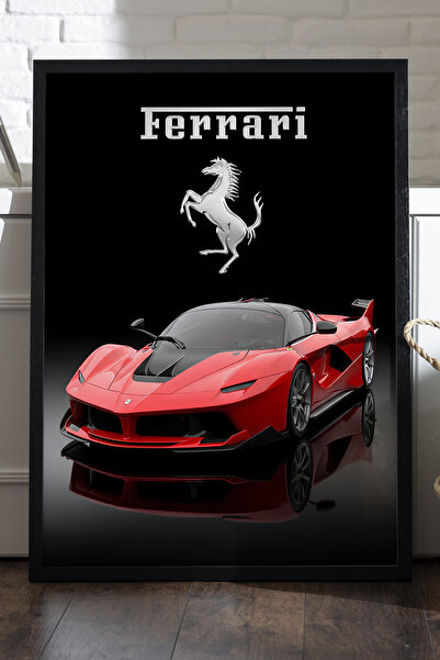 Duvarda Αφίσα Ferrari FXX K με μαύρο ξύλινο πλαίσιο, διακοσμητικός πίνακας το...