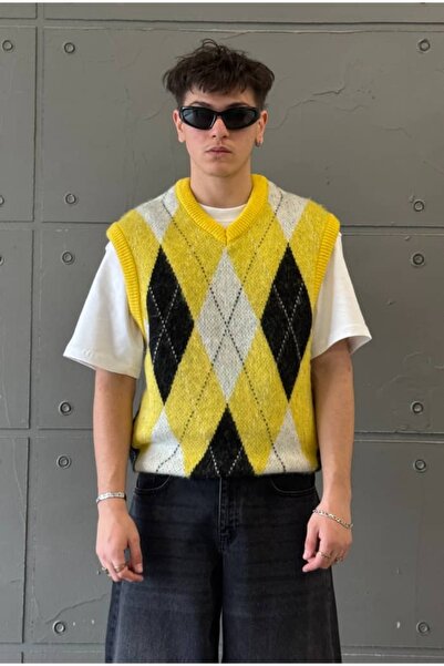 serline Argyle Patterned Sweater