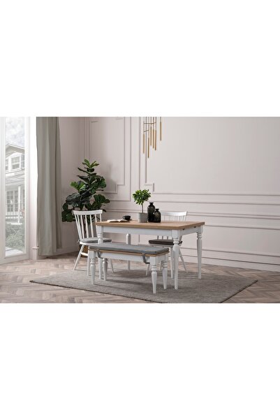 Vivense VENEDİK ÇİZİLMEZ AÇILIR MASA VE BENCH TAKIMI, 120x80