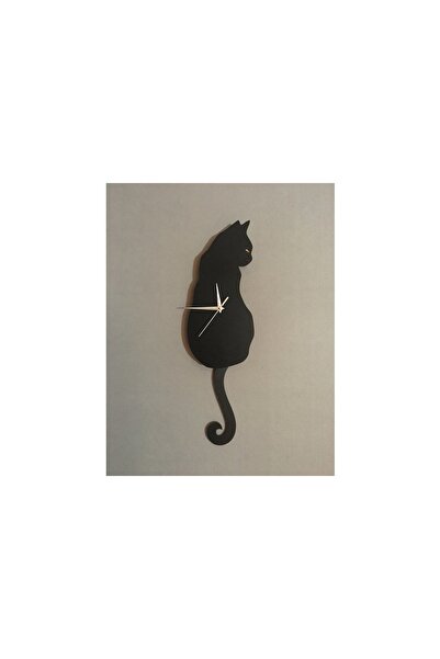Vivense SİYAH KEDİ DEKORATİF SARKAÇLI DUVAR SAATİ