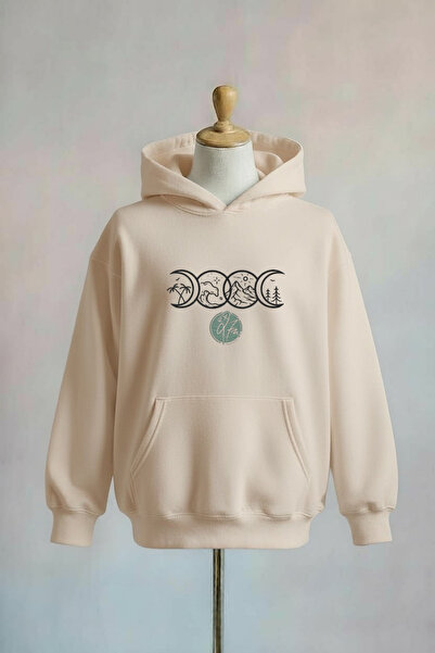 Vordevia Printed Cotton 3 Thread O Oversized K Hooded Sweatshirt