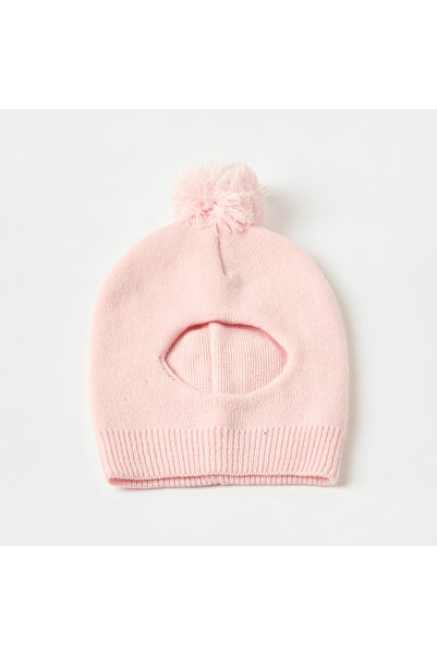 Juniors Monkey Cap with Pom-Pom Detail