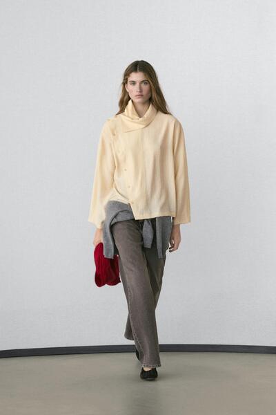 Massimo Dutti Çapraz düğmeli gömlek