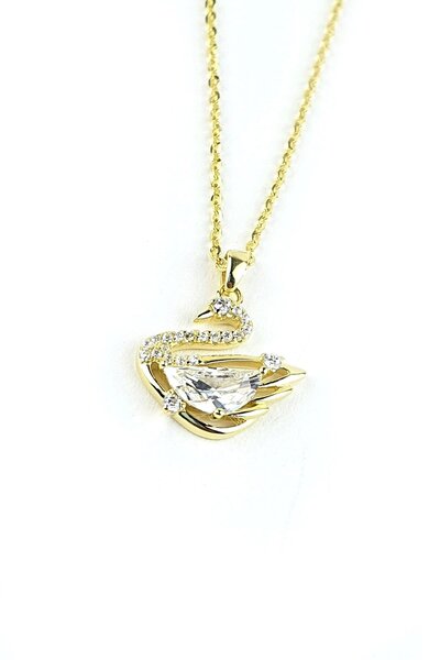 OSESHOP Pırlanta Parlaklığında Zirkon Taşlı 925ayar Gümüş Üzerine Altın Kapla...