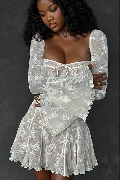 Bikini Mayokini Dünyası Mikka Dantelli Luxury Dress - White