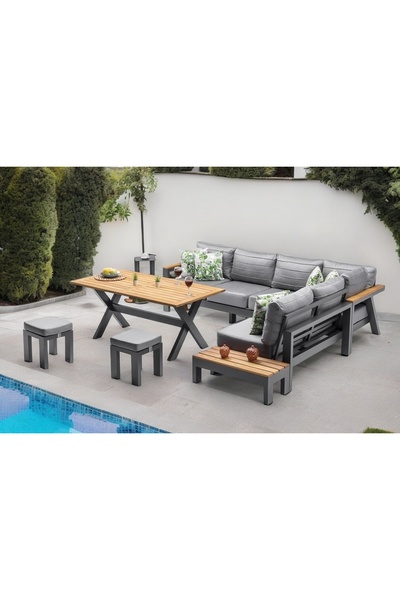 Vivense DAİSY BAHÇE KÖŞE TAKIMI, ANTRASİT