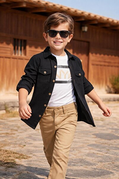 Esterella costum cămașă din in pentru băiat, 3 piese / cămașă tricou pantalon...