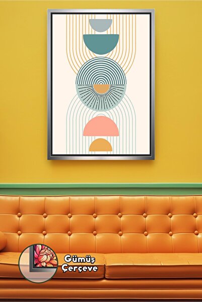 KOSS Dijital Linija umetnost Geometrijski dezen Boho zidni dekor pastelne boj...