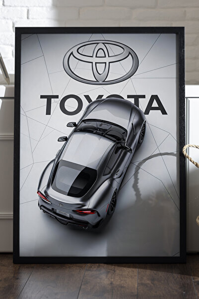 Duvarda Αφίσα Toyota Supra με μαύρο ξύλινο πλαίσιο, διακοσμητικός πίνακας τοί...