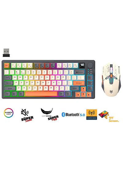 Sarftech K920 Combo Triple Mode BT+2.4Ghz Reinbow Led Gösterge ve Kontrolcü G...