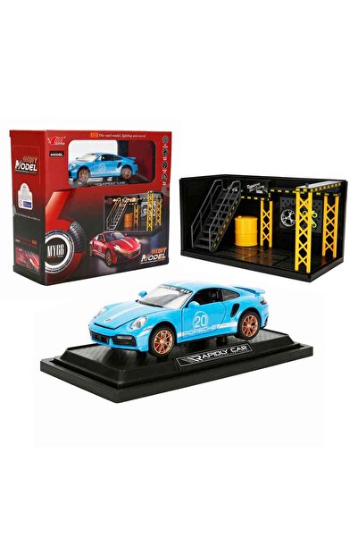 scntoys 1:32 Porsche 911 Turbo S Diecast Model Car with Sound and Light and Repair Workshop Set