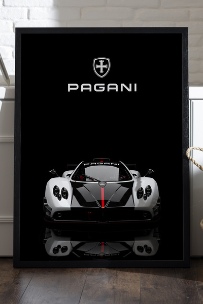 Duvarda Poster Pagani Zonda cu ramă din lemn negru, pictură decorativă de per...