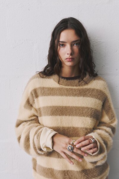 Pull & Bear Yumuşak dokulu çizgili kazak