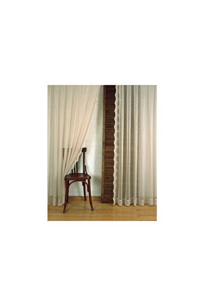 Vivense MASSARELLİ FON ÖRME TÜL DANTELLİ BEJ RENGİ 1-2 SEYREK PİLE 130X260