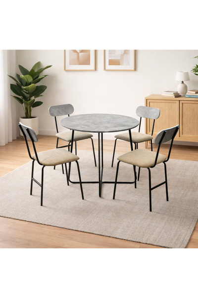 SADANHOME Round wooden dining table - 90X90X75 cm