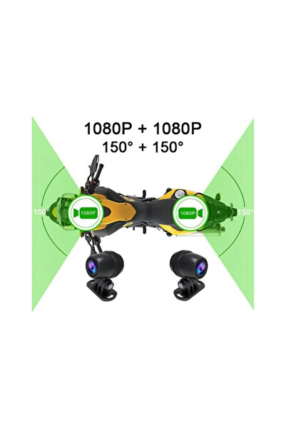 GENELOEM MOTOSİKLET-ATV-UTV UYUMLU EKRANLI ÖN ARKA KAMERA