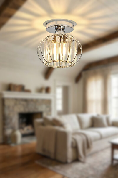 RONİSU AYDINLATMA Orbion Kristal Taşlı Tekli Avize - Modern Şık Kristal Taşlı...