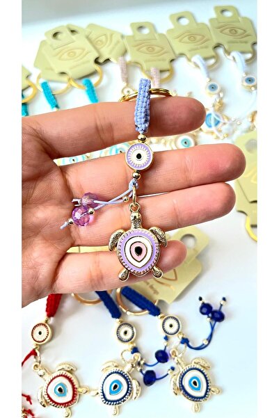 Cassime Purple Turtle Gold Plated Evil Eye Keychain