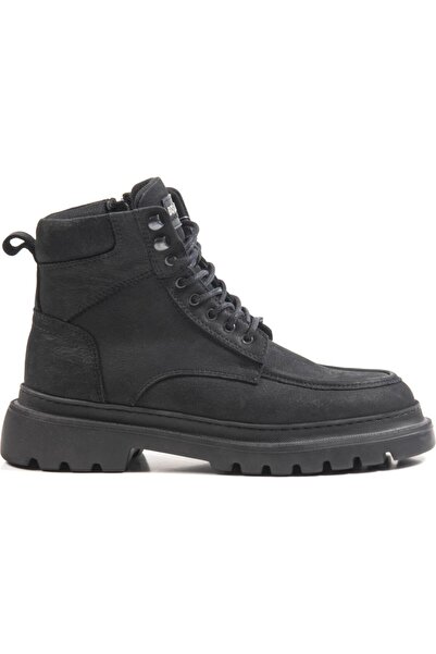 Bulldozer 240109 Black Nubuck Genuine Leather Waterproof Classic Outdoor Winter Half Sneaker Sports Boots Shoes