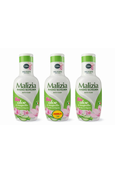 Malizia Set 3 x Bagno Schiuma Bio Aloe & Magnolia 1 L