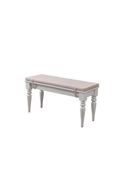 Vivense VENEDİK BENCH, BEYAZ ÜST, PEMBE PÖTİKARE, 95 CM