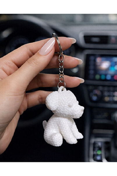 ARC TİCARET سلسلة مفاتيح على شكل كلب محبوك ثلاثي الأبعاد (قطعتان)