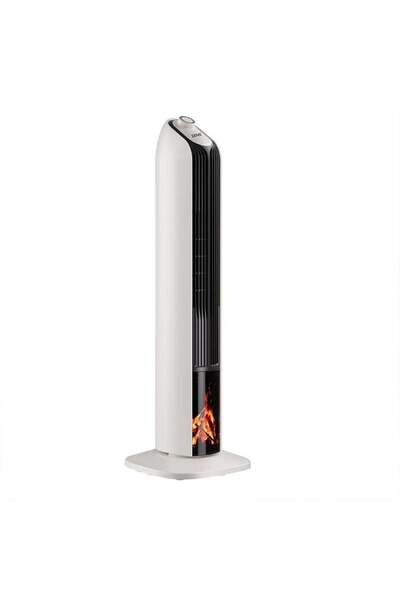 Denx DX2634 Vertical Fireplace with 3D Flame, 2000 Watts, and 3 Heat Levels