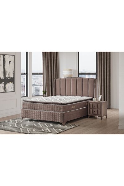 Vivense LİMA BAZA BAŞLIK YATAK SETİ, KAHVE, 160x200