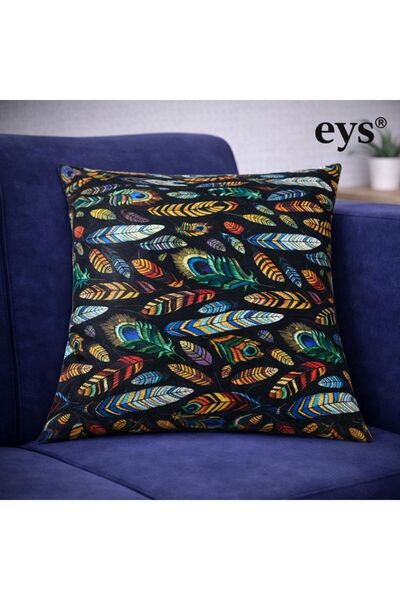 Eys Husă pentru pernă din bumbac digitală cu două fețe cu imprimeu – cu fermo...