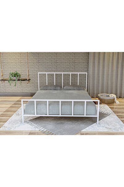 Vivense VİNTAGE METAL KARYOLA ÇİFT KİŞİLİK, BEYAZ, 150X200
