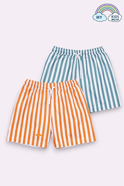My Kids Wear Boys' Striped Swim Shorts Set of 2 12379