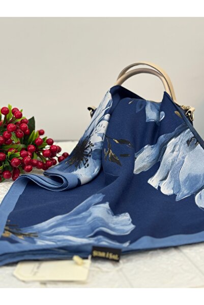 SMF Şehr-i Şal dijital çiçek desen ipek şal