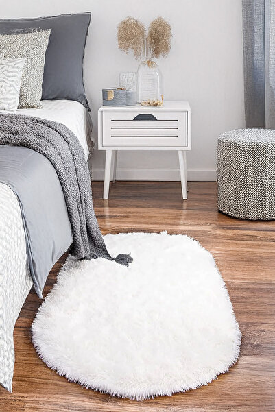 Alpina Home White Oval Washable Puffy Plush Carpet Runner Soft Non-Slip Base