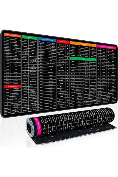 Genericc Hawuki Keyboard Shortcut Mouse Pad, Anti-Slip Keyboard Pad with Transparent Key Shortcuts (80 × 30