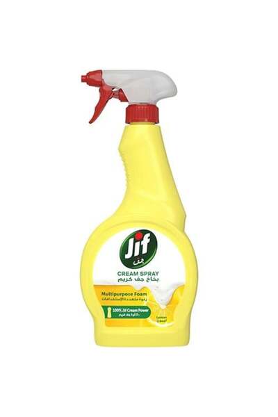 Jif Cream Cleaner Spray Multi-Purpose 100% Stain and Grease Remover, Lemon, 500 ml