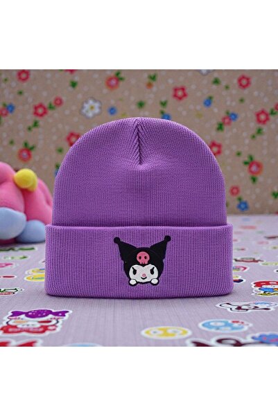 FG KONNİCHİWA Hello Kitty Face Pink Beanie Anime Kuromi Goth Beanie