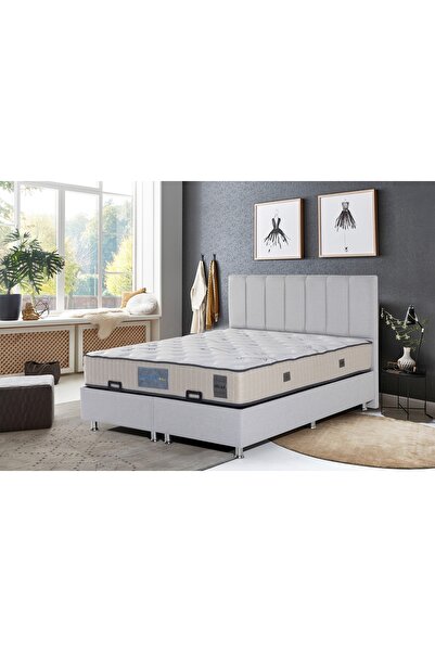 Vivense MİLES BAZA VE BAŞLIK SETİ, AÇIK GRİ, 140X200