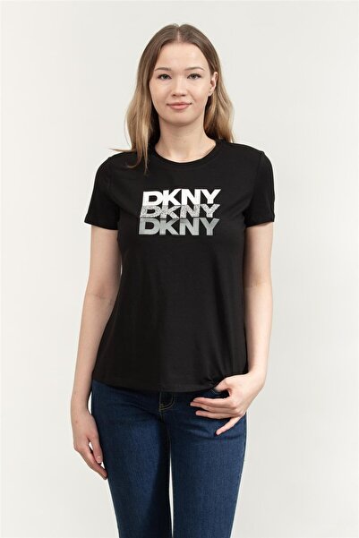 Dkny Kadın Bisiklet Yaka T-Shirt Siyah