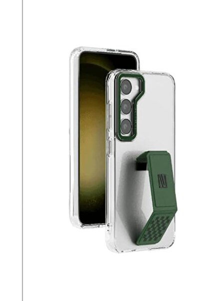 Levelo Clara Back Cover for S23 Pro with Grip Stand - Green