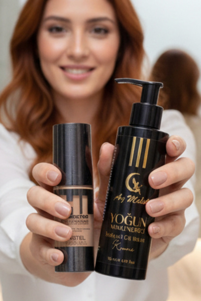 Pastel Kadın Fondöten ve Nemlendirici 2'li Cilt Bakım Seti Doğal Görünüm ve N...